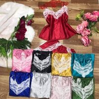 Đồ bộ ngủ 2 dây phối ren