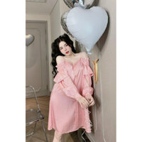 Đồ Bộ Ngủ Nữ Chất Lụa latin váy Mềm Mịn ngắn tay Free size 40 - 60kg