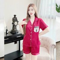 Đồ bộ ngủ nữ mặc nhà đồ bộ nữ bộ ngủ nữ quần đùi vải Latin freesize 54kg -cn76