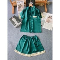 Đồ bộ ngủ pyjama mặc trong nhà mát, bộ lụa satin sang chảnh