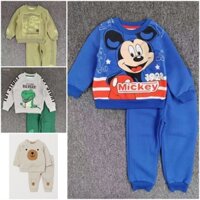 Đồ bộ nỉ bông bé trai 2-6 tuổi, Bộ nỉ Hm cho bé hình in sắc nét chất liệu cao cấp không bai xù