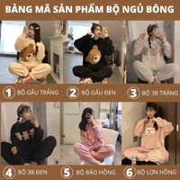 Đồ Bộ Nỉ Bông Hình Gấu Lợn Siêu CuTe Dày Dặn Ấm Áp
