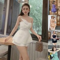 Đồ Bộ Nữ 2 Dây Thắt Nơ Trẻ Trung,Set Đồ Đi Tiệc,Set Đồ Công Sở,Set Bộ Đùi Xinh Xắn[MÃ VOUCHER VENE12345,HÀNG THIẾT KÊ CH