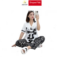 Đồ bộ nữ ANH MỸ pijama mặc nhà dễ thương chất liệu lụa mango cao cấp tay ngắn quần dài MGD - 05 SP0058 official.anhmy