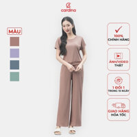 Đồ bộ nữ CARDINA chất liệu tăm lạnh áo bo gấu áo khỏe khoắn năng động trẻ trung thoáng mát 4BFD03