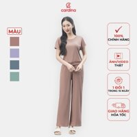 Đồ bộ nữ CARDINA chất liệu tăm lạnh áo bo gấu áo khỏe khoắn năng động trẻ trung thoáng mát 4BFD03