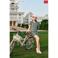 Đồ bộ nữ CARDINA chất liệu thô kẻ form dáng thời trang bo gấu áo khỏe khoắn năng động thoáng mát 4SQN01