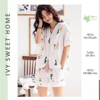 Đồ bộ nữ ngắn tay cotton ▲Ivy sweet home △ IVY327