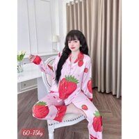 Đồ bộ nữ pijama big size tay dài quần dài vải lụa Latin Freesize- cn179
