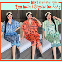 Đồ bộ nữ, pijama lụa latin loại 1 cao cấp LC03, đồ ngủ Bigsize 55-75kg