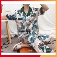 Đồ Bộ Nữ Pijama Lụa Tay Ngắn Quần Dài Cao Cấp Chất Dày Ấm in hình ngộ nghĩnh