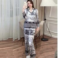 Đồ bộ nữ set đồ pijama ngủ nữ quần dài mặc nhà 2 dây vải xước freesize 54kg - cn162