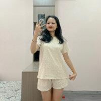 Đồ bộ nữ thun cotton, đồ bộ quần đùi tay cộc [40=>80kg]