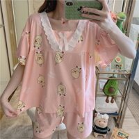 Đồ Bộ Nữ Vải Cotton Mặc Ở Nhà-Bộ Đùi Thoáng Mát