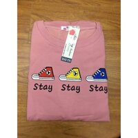 Đồ bộ nữ,đồ ngủ mặc nhà lửng áo thun cotton phối quần kaki họa tiết dễ thương. - Màu 3,Size dưới 57,60kg