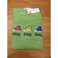 Đồ bộ nữ,đồ ngủ mặc nhà lửng áo thun cotton phối quần kaki họa tiết dễ thương. - Màu 4,Size dưới 57,60kg