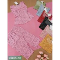 Đồ bộ nữ,đồ ngủ mặc nhà lửng vải lụa mango cao cấp BL 99 họa tiết hoa nhí dễ thương size 47-67kg.