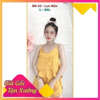 Đồ bộ Pijama lụa nữ tay ngắn dễ thương nhiều màu