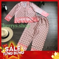 đồ bộ pijama lụa satin lính chì siêu hot tay dài quần dài - Hàng nhập khẩu