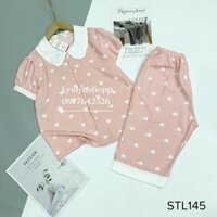 Đồ bộ pijama Luala cổ cánh sen lụa cao cấp tay ngắn quần lửng
