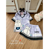 ĐỒ BỘ PIJAMA NGẮN LỤA LATIN [MẪU ĐẸP SỐ LƯỢNG ÍT] BIG SIZE 60-80kg