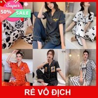 Đồ Bộ Pizama Nữ Mặc Nhà Vải Lụa Cao Cấp  Form Quảng Châu  Siêu Đẹp Nhiều Mẫu Mã Siêu Hot