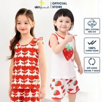 Đồ bộ quần áo ba lỗ sát nách cotton cho bé trai, bé gái mặc nhà mùa hè Unifriend Quốc U2022-11. Size đại trẻ em 5, 6, 8,