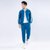 Đồ Bộ Quần Áo Thể Thao Nam Chất Thun Nỉ Kẻ Sọc Có Khóa Kéo Loại Dày Đẹp Mẫu Mới 2020 BN103