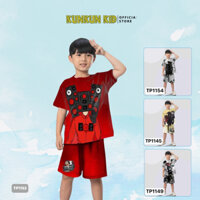 Đồ bộ quần ngắn bé trai thun lạnh in 3D Kunkun Kid TP1145,54- Đồ bộ cho bé size từ 10-60kg