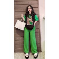 Đồ Bộ ShanYan Áo Cotton , Quần Thun Gân Xẻ Sau Lưng Siêu Cute