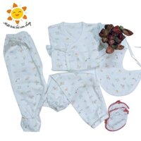 Đồ bộ sơ sinh 5 chi tiết dành cho bé gái từ 0-9m