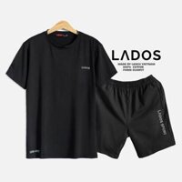 Đồ bộ thể thao nam đẹp cao cấp LADOS - 7001, vải thun lạnh, mặc nhà, chạy bộ, tập gym - Đen-đen - XXL