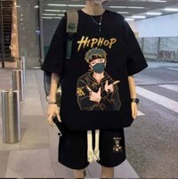 Đo bo the thao nam HIPHOP unisex bộ thể thao nam hot mẫu mới phong cách Hàn Quốc mặc nhà đi chơi - ĐEN BỘ TT HIPHOP - FreeSize từ 40kg đến 70kg