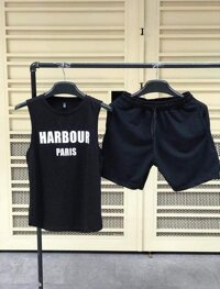 đồ bộ thể thao sát nách nam - Áo đen, Quần Đen - M