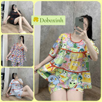 Đồ Bộ Thiết Kế, Set Trang Phục, Bộ Tole Nữ Mặc Nhà Quần Đùi Áo Babydoll VNXK doboxinh (40-68kg)