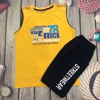 Đồ Bộ Thun Ba Lỗ Bé Trai Từ 8-12 Tuổi,bộ thun trẻ em  Sát Nách Quần Ngắn Họa Tiết In Hình Size Đại Cho Bé Trai