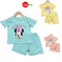 Đồ bộ thun bé gái, đồ bộ trẻ em chất cotton, có nhiều màu, size 2-8 tuổi - SUNKIDS