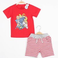 Đồ bộ thun be trai phối quần sọc Dễ thương