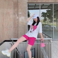 Đồ bộ thun lạnh in tim nữ - Trắng,Freesize