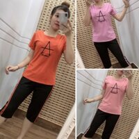 Đồ Bộ Thun Quần Lửng Phối Viền