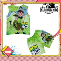 Đồ bộ thun Thái ba lỗ Ben 10 cho bé trai size từ 10kg đến 40kg