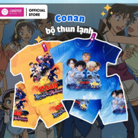 Đồ bộ thun trẻ em, đồ bộ Conan Thám tử lừng danh bé trai, Cổ tròn tay ngắn, size 10 - 60kg (Order)