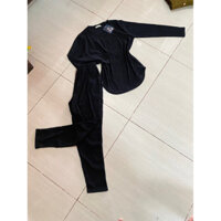 Đồ bộ thun xốp nhật tay dài quần dài (free size 45kg-52kg)