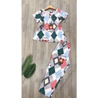 ĐỒ BỘ TOLE 2 Da TAY CON QUẦN 9TẤC  Size M: 47-53kg