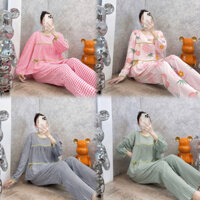 Đồ bộ tole bộ lanh mặc nhà viền màu babydoll tay dài quần dài,siêu mát F21 VNXK.