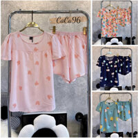 Đồ bộ tole, bộ mặc nhà vải lanh lụa,tay bồng nhẹ quần đùi VNXK F21 mềm mịn, siêu mát.