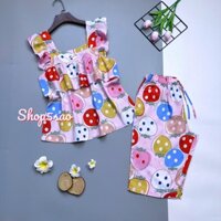 Đồ bộ tole lanh nữ mặc nhà, đồ bộ lửng 2 dây bèo ngực VNXK F21 SHOP5SAO (43-75kg)