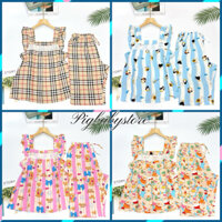 Đồ bộ tole nữ, bộ lanh lửng cánh tiên phối ren 48-75kg VNXK - Pigbabystore