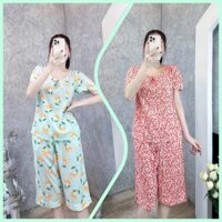 Đồ bộ tole nữ, bộ lanh mặc nhà quần lửng, tay ngắn, cổ tròn F21 VNXK SHOP5SAO (43-75kg)