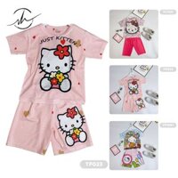 Đồ bộ trẻ em hình Hello Kitty thun lạnh co giãn 4 chiều in 3D TP021,23 Size đại (10-60kg)